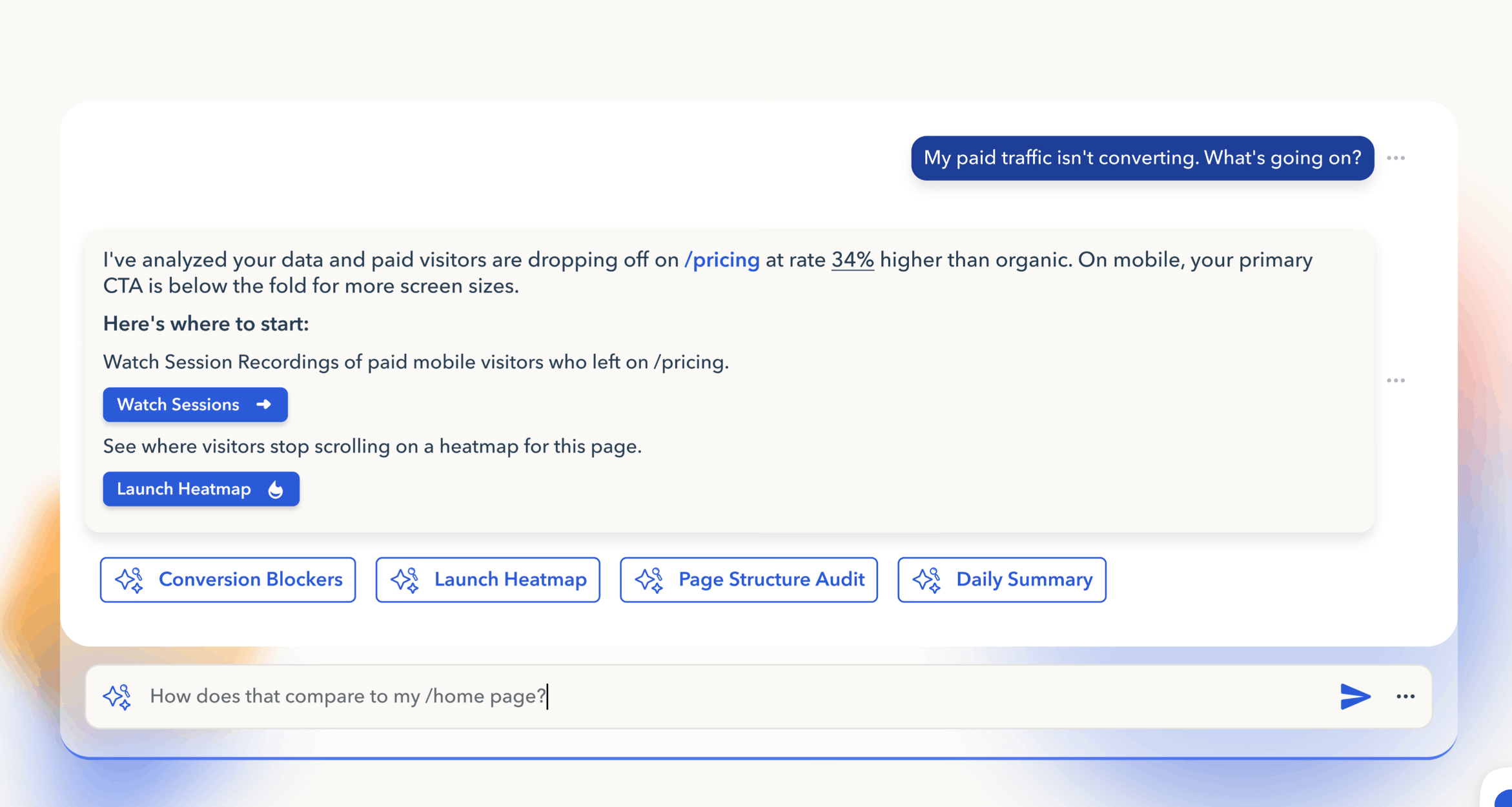 VWO's experimentation dashboard showing an A/B test with variation performance compared against a control