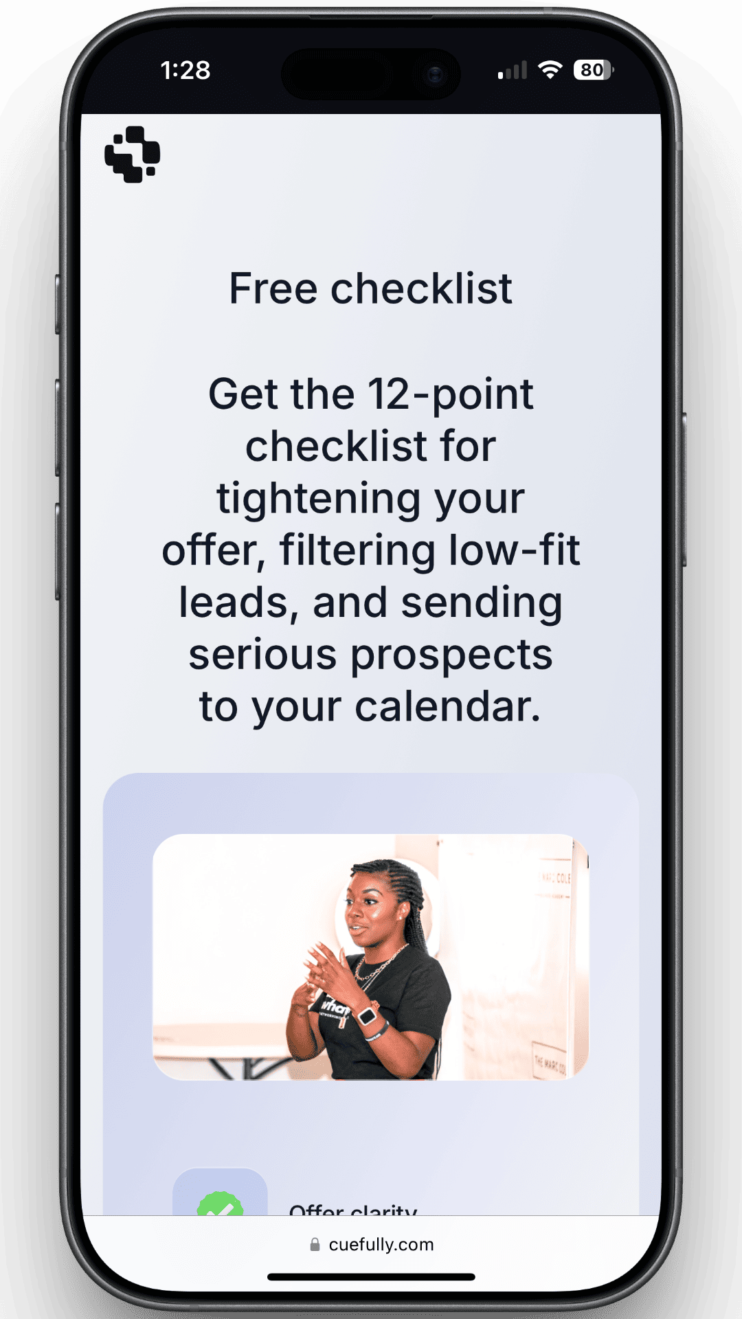 Client Booking Checklist funnel template preview